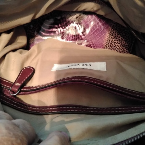 Large Purple Leather Nine West Bag - Picture 6 of 8